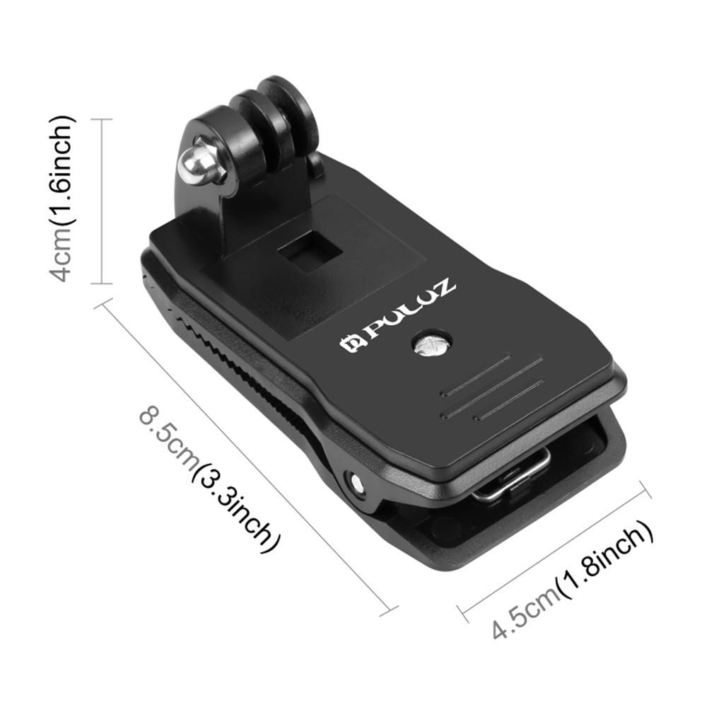 PULUZ Backpack Shoulder Strap Mount Backpack Clip Replacement for GoPro Hero 11/10/9 Osmo Pocket Insta360 Action Cameras with Phone Holder for Smartphones