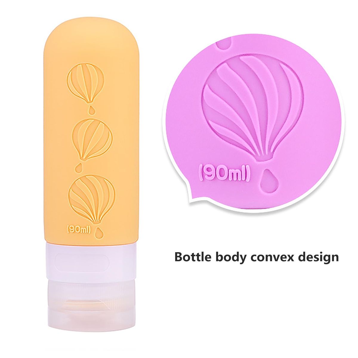 Travel Size Toiletry Containers Leak-proof 90ml Silicone for Travel Yellow