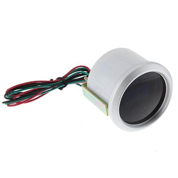 New White 2" 52mm Digital Blue LED Tacho Tachometer 0~9999 RPM Car Motor White