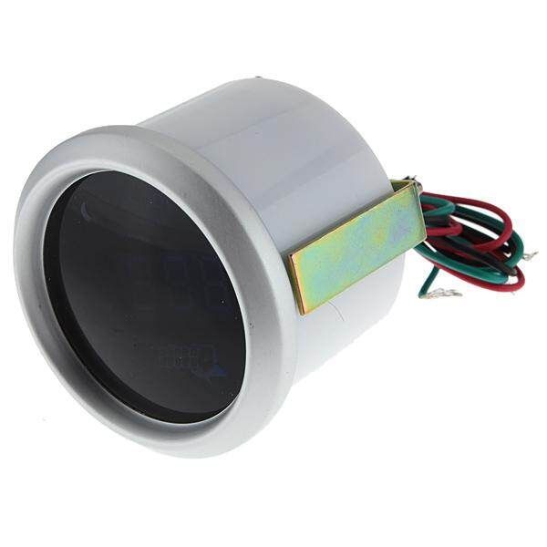 New White 2" 52mm Digital Blue LED Tacho Tachometer 0~9999 RPM Car Motor White