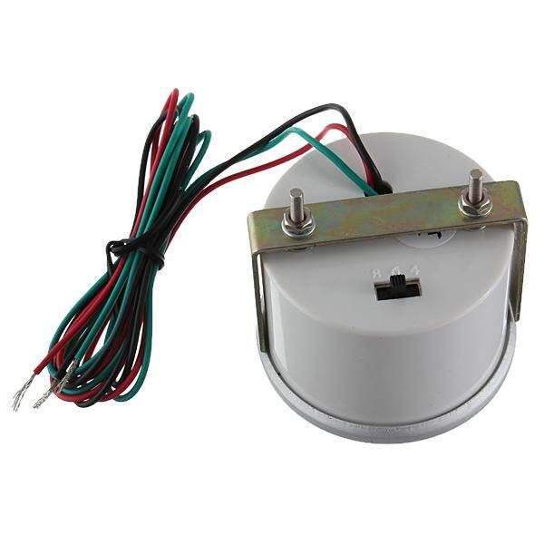 New White 2" 52mm Digital Blue LED Tacho Tachometer 0~9999 RPM Car Motor White