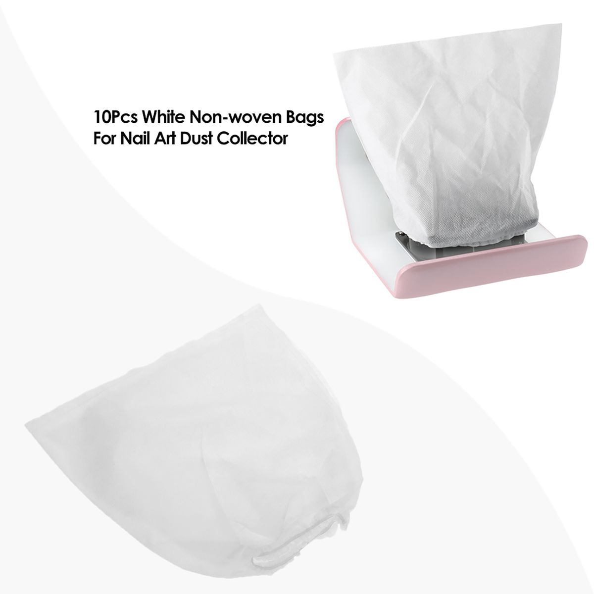 10Pcs White Non-woven Replacement Bags For Nail Art Dust