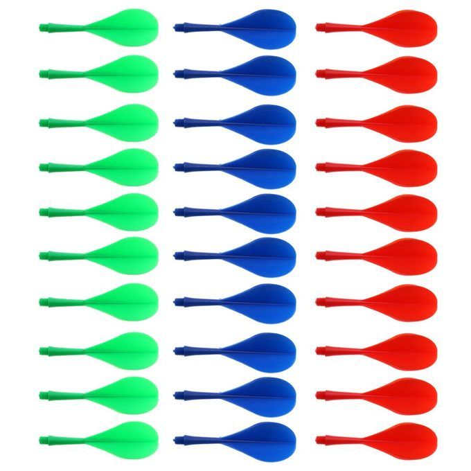 30 X Plastic 2BA Thread Darts Shafts Flights Combo - Ballon Shaped