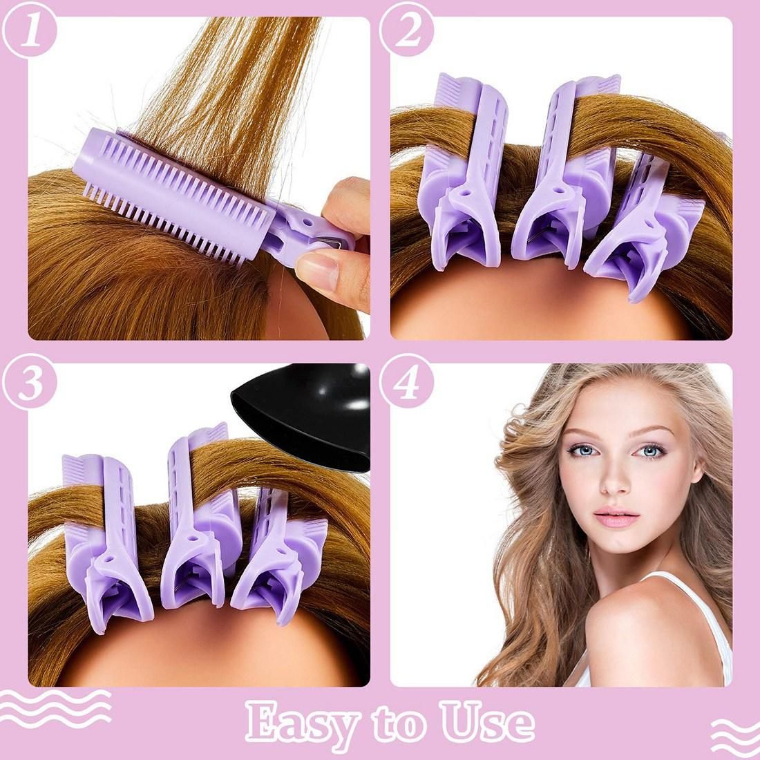 6Pcs Natural Fluffy Hair Clip Self-Grip Root Curler Hair