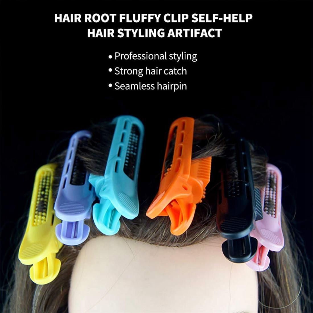 6Pcs Natural Fluffy Hair Clip Self-Grip Root Curler Hair