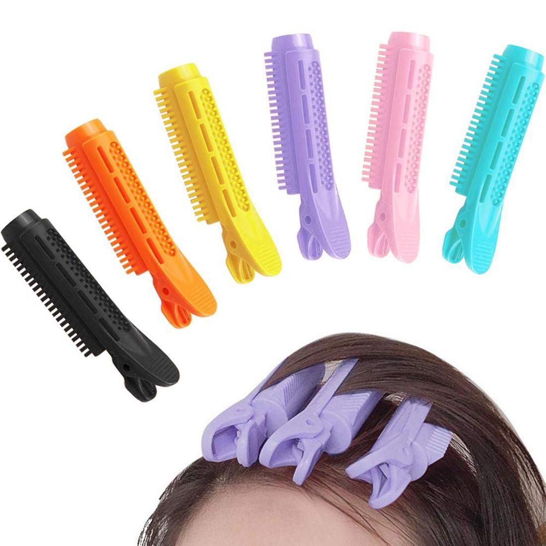 6Pcs Natural Fluffy Hair Clip Self-Grip Root Curler Hair