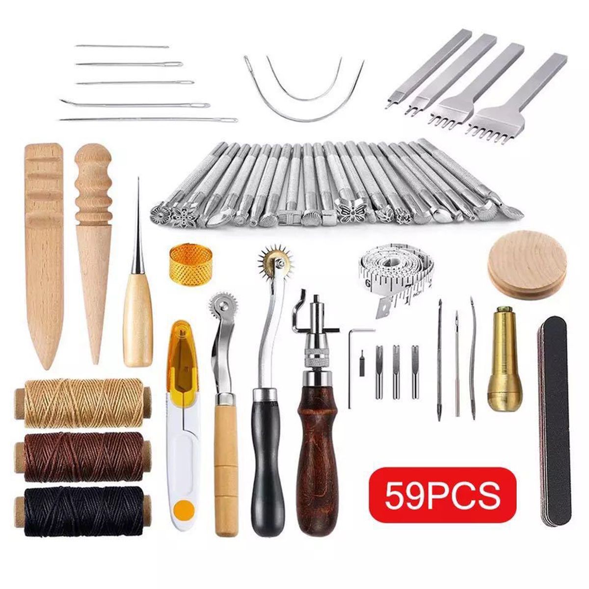 59PCS Craft Leather Tool Set DIY Leather Hand Working Tool