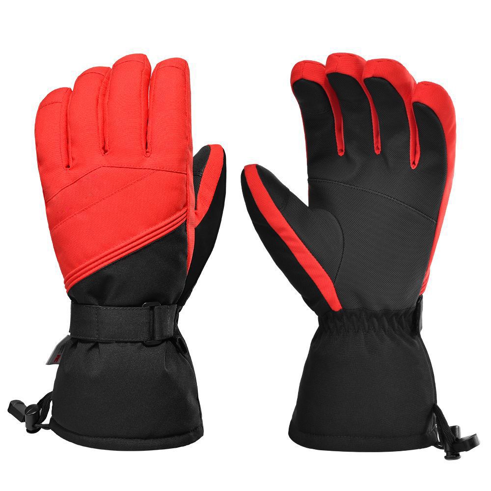 (Black)Winter New Outdoor Ski Gloves 3M Plush Lined Mountaineering Waterproof Warm Gloves GRE GRE