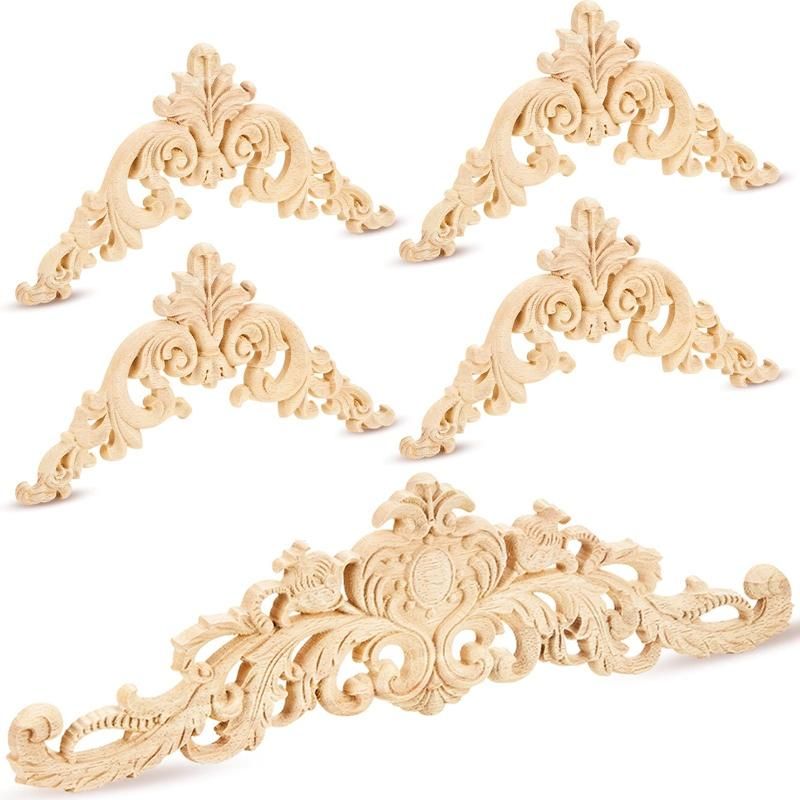 Wood Appliques Onlays Decorative Wood Appliques DIY Wood Appliques for Mirror Bed Door Cabinet Furniture