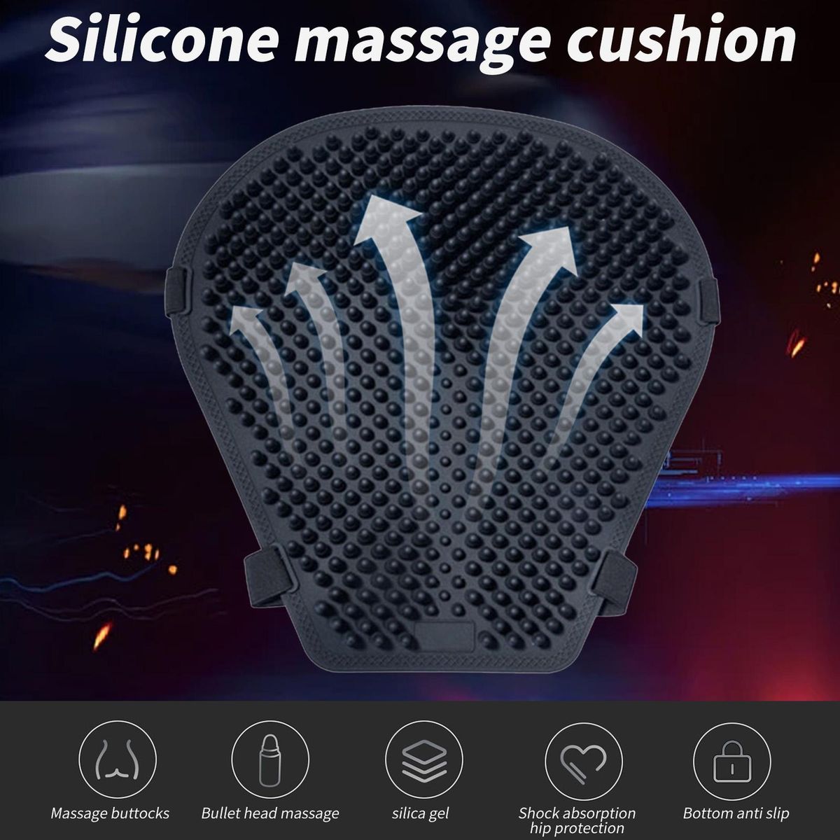 Motorcycle Silicon Seat Cushion,Ergonomic Cushion ,Pressure Relief Ride for Riding to Relieve Pressure, Absorb Shock, and Resist Slip