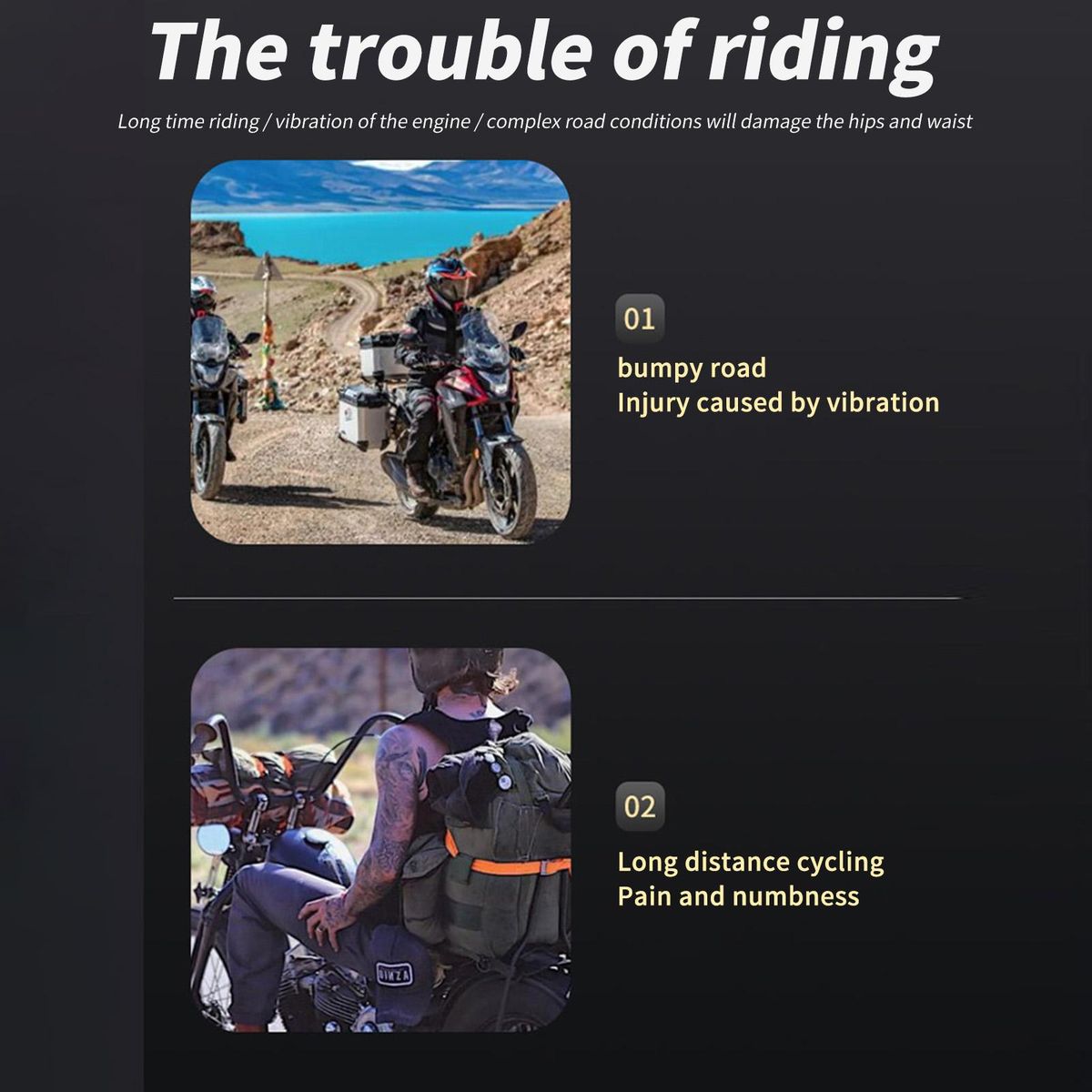 Motorcycle Silicon Seat Cushion,Ergonomic Cushion ,Pressure Relief Ride for Riding to Relieve Pressure, Absorb Shock, and Resist Slip