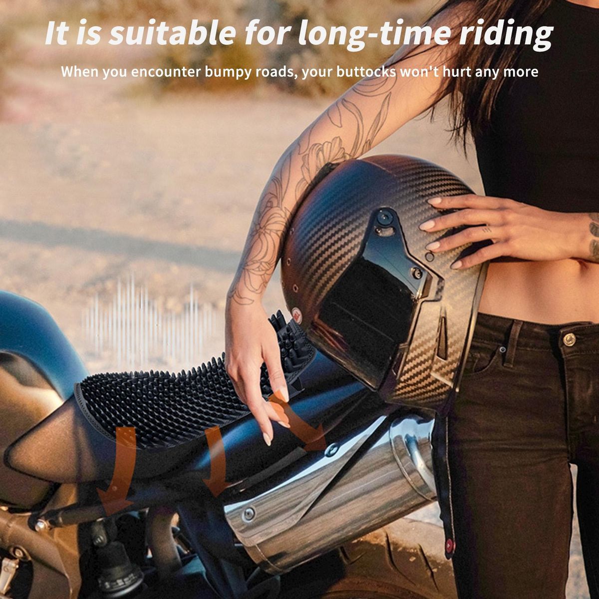 Motorcycle Silicon Seat Cushion,Ergonomic Cushion ,Pressure Relief Ride for Riding to Relieve Pressure, Absorb Shock, and Resist Slip
