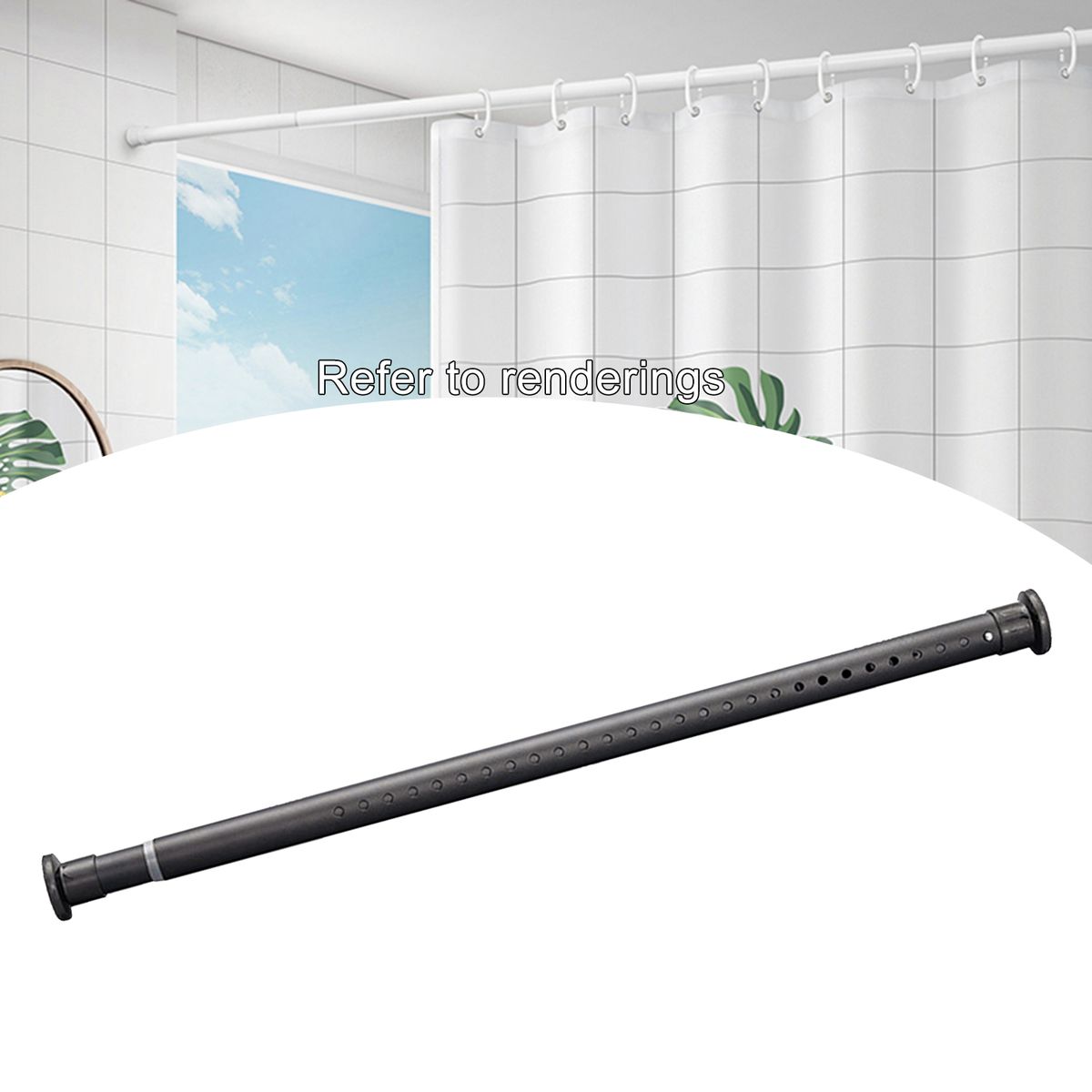 Tension Rod Curtain Shower Adjustable Rod Spring Tension