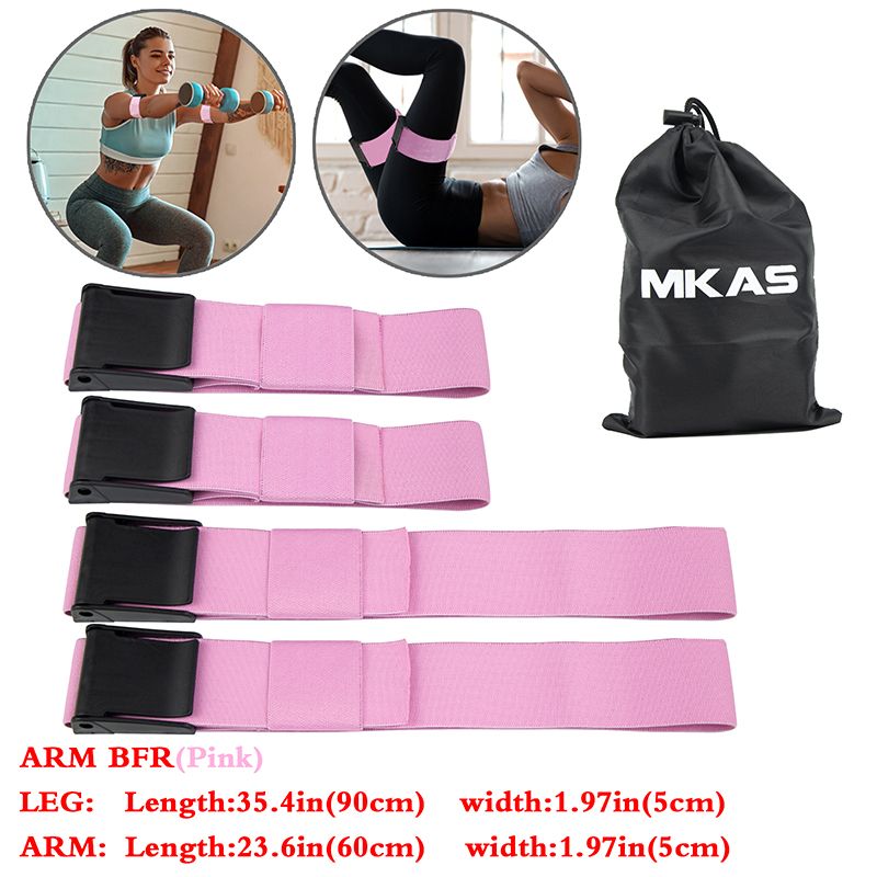 BFR Booty Bands Blood Flow Restriction Bands Resistance  Squat Thigh Glutes Hip-PINK BFR SET