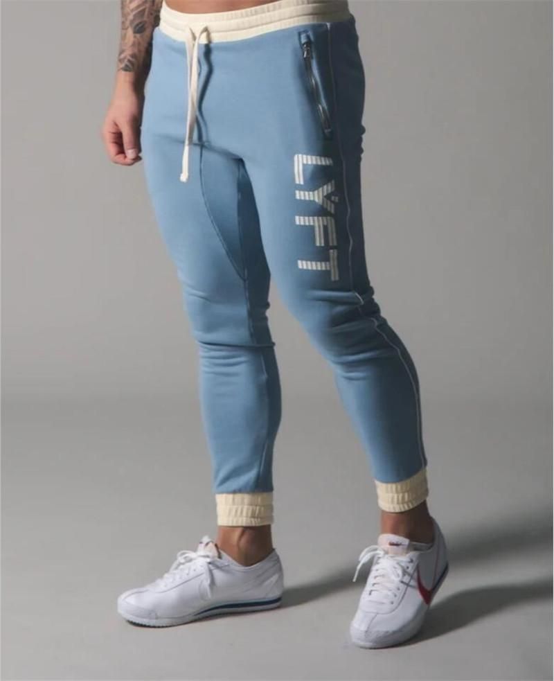 Mens running sports pants cotton tracksuit tight pants for bodybuilding 20CK07