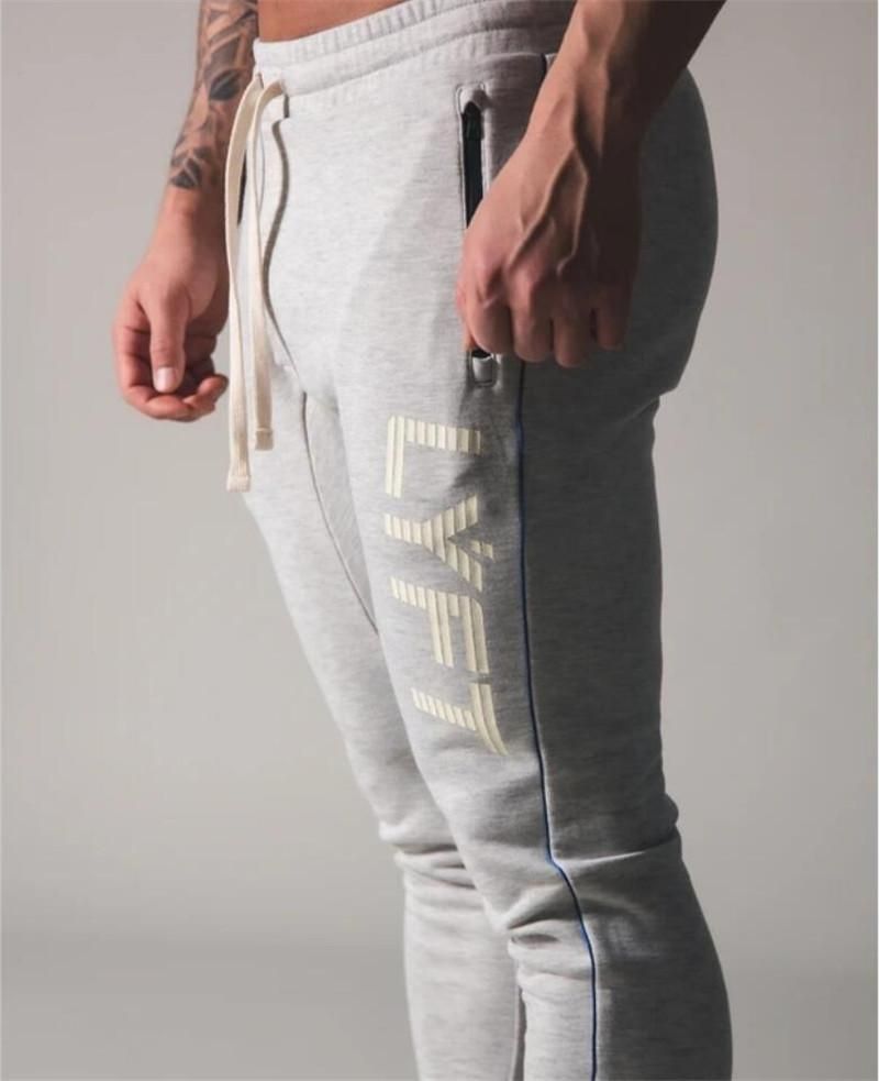 Mens running sports pants cotton tracksuit tight pants for bodybuilding 20CK07