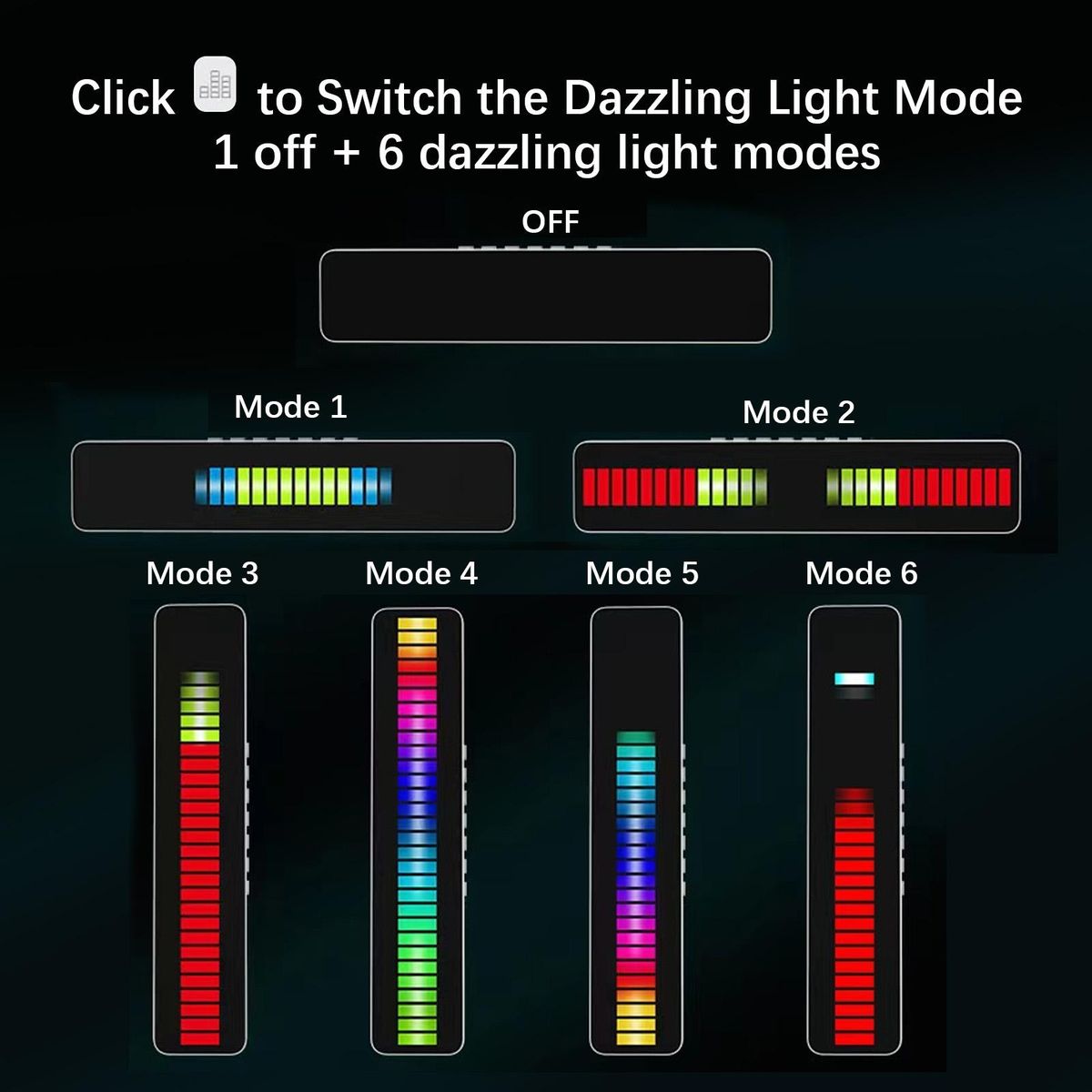 LED Beads Rhythm Light BT Speaker with Dual Horns Colorful Sound-sensitive Music Atmosphere Light Sound Box with FM Radio Voice-Activated Ambient Light RGB Colorful Tube Lamp Light Box Rechargeable Pickup Rhythmic Lamp Audio 