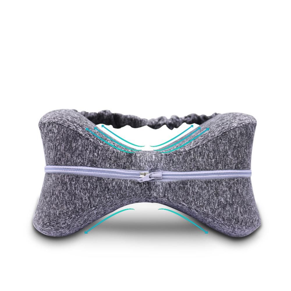 Memory Foam Knee Pillow with Elastic Strap Heart-shaped Slow Recovery Leg Positioner Pillow for Side Sleeper Pregnancy Relax Lower Back Pain Knee Pain