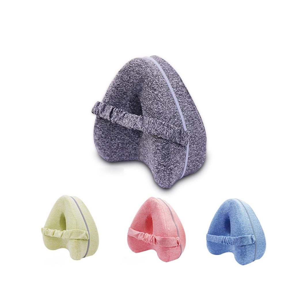 Memory Foam Knee Pillow with Elastic Strap Heart-shaped Slow Recovery Leg Positioner Pillow for Side Sleeper Pregnancy Relax Lower Back Pain Knee Pain