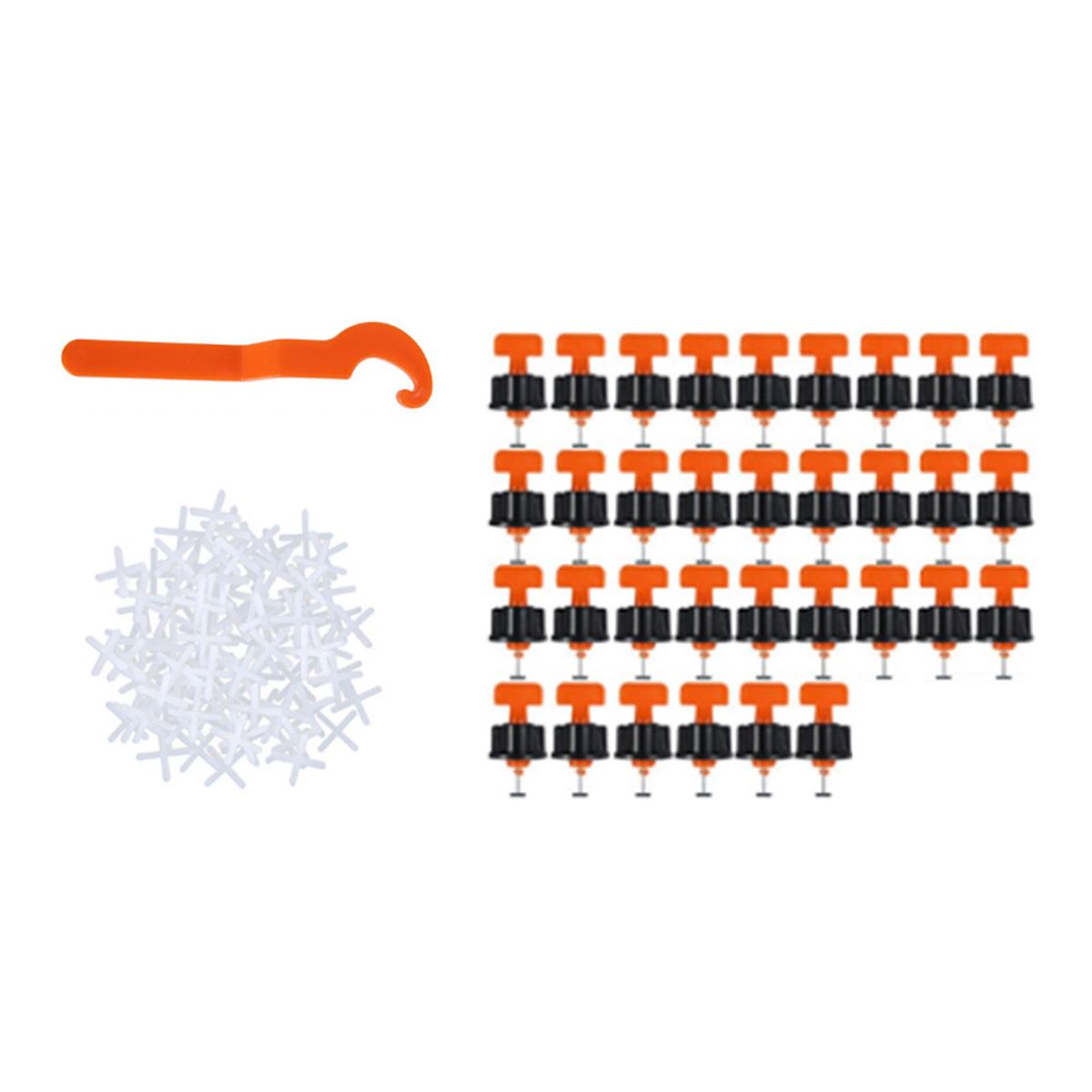 100Pcs/Set Ceramic Tile Leveling System Tools Level Tile Spacer Wall Leveler Wedges Spacers Reusable Tools