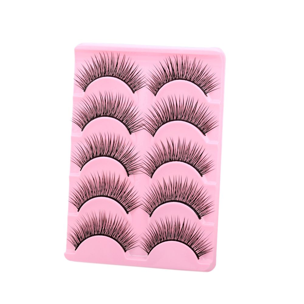 5 Pairs Long Thick Crossing False Eyelashes Eye Lashes Extensions Make Up Kit