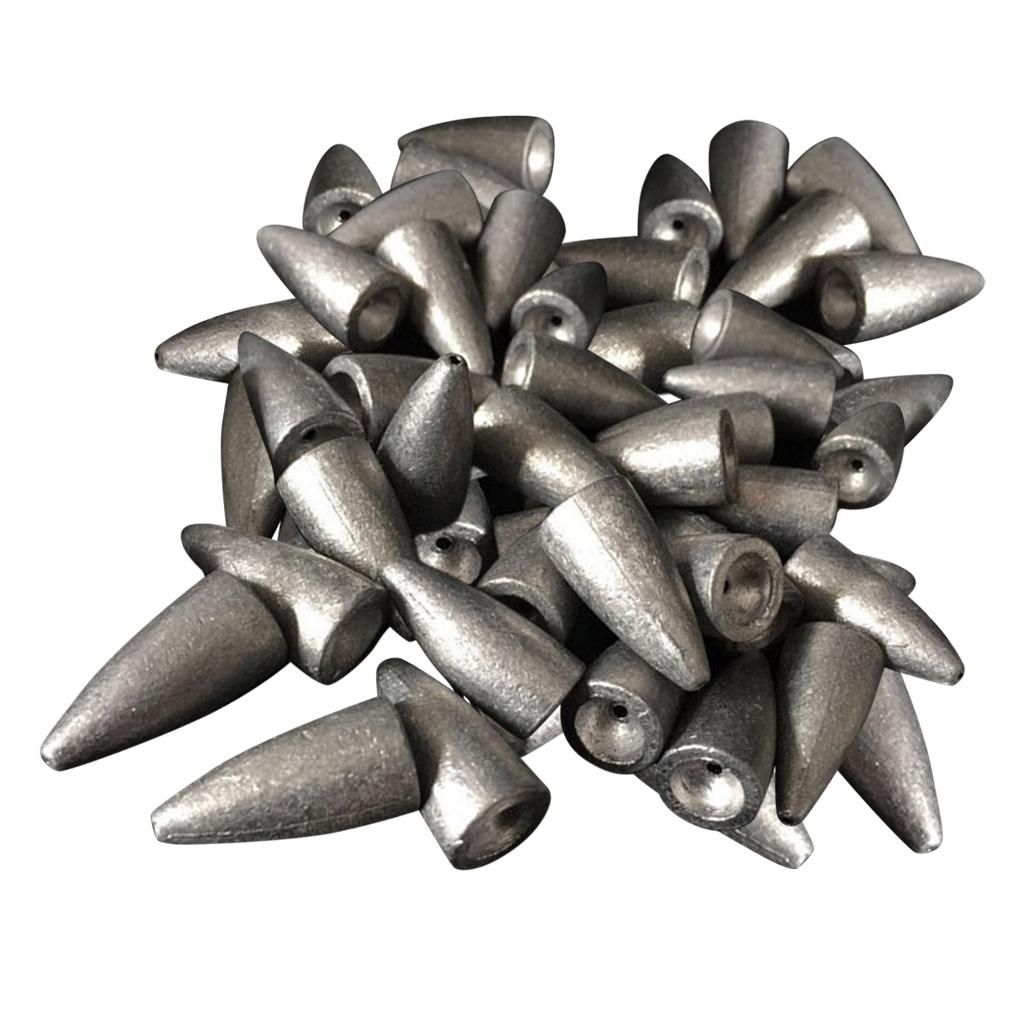 50Pcs 7g + 50x 10g  Water Bullet Shape Lead Sinkers Weights