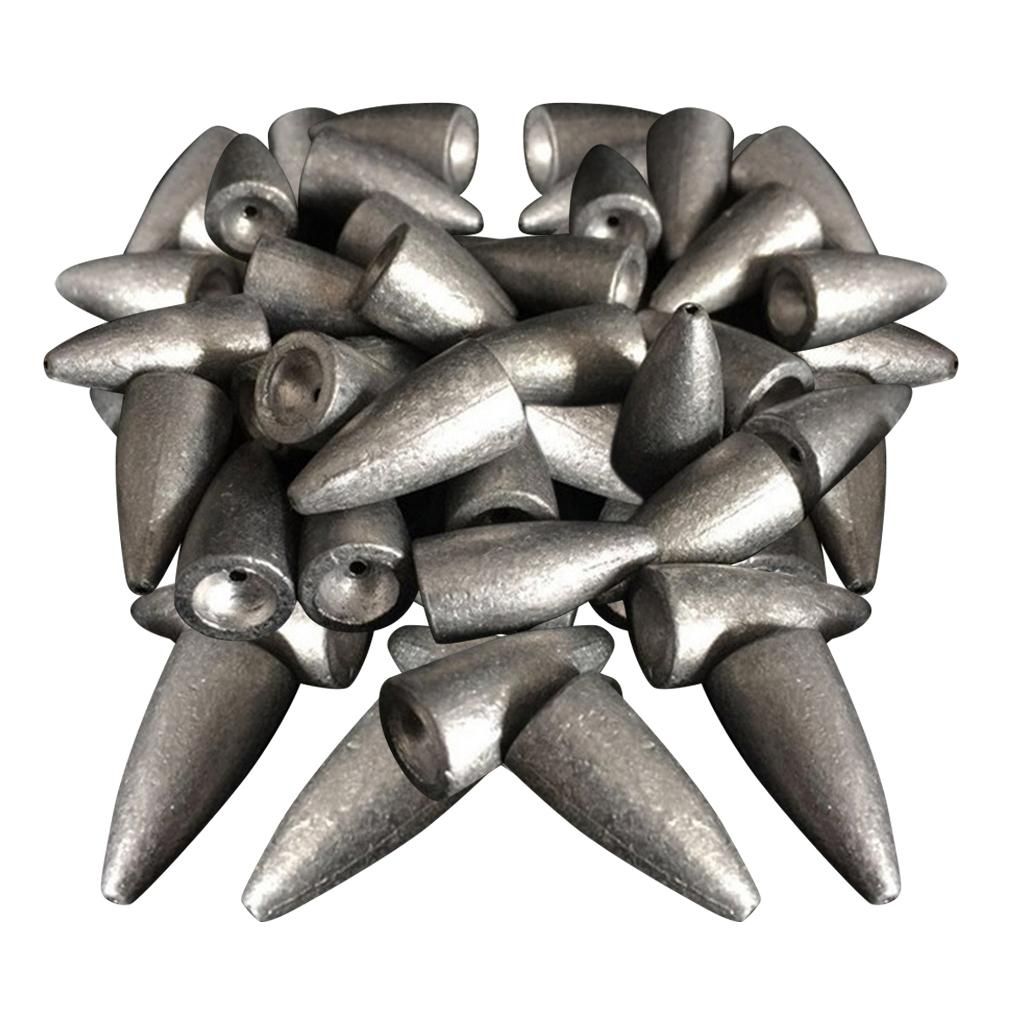 50Pcs 7g + 50x 10g  Water Bullet Shape Lead Sinkers Weights