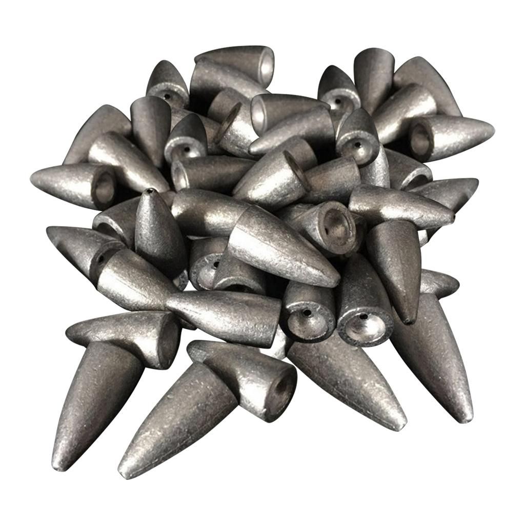 50Pcs 7g + 50x 10g  Water Bullet Shape Lead Sinkers Weights