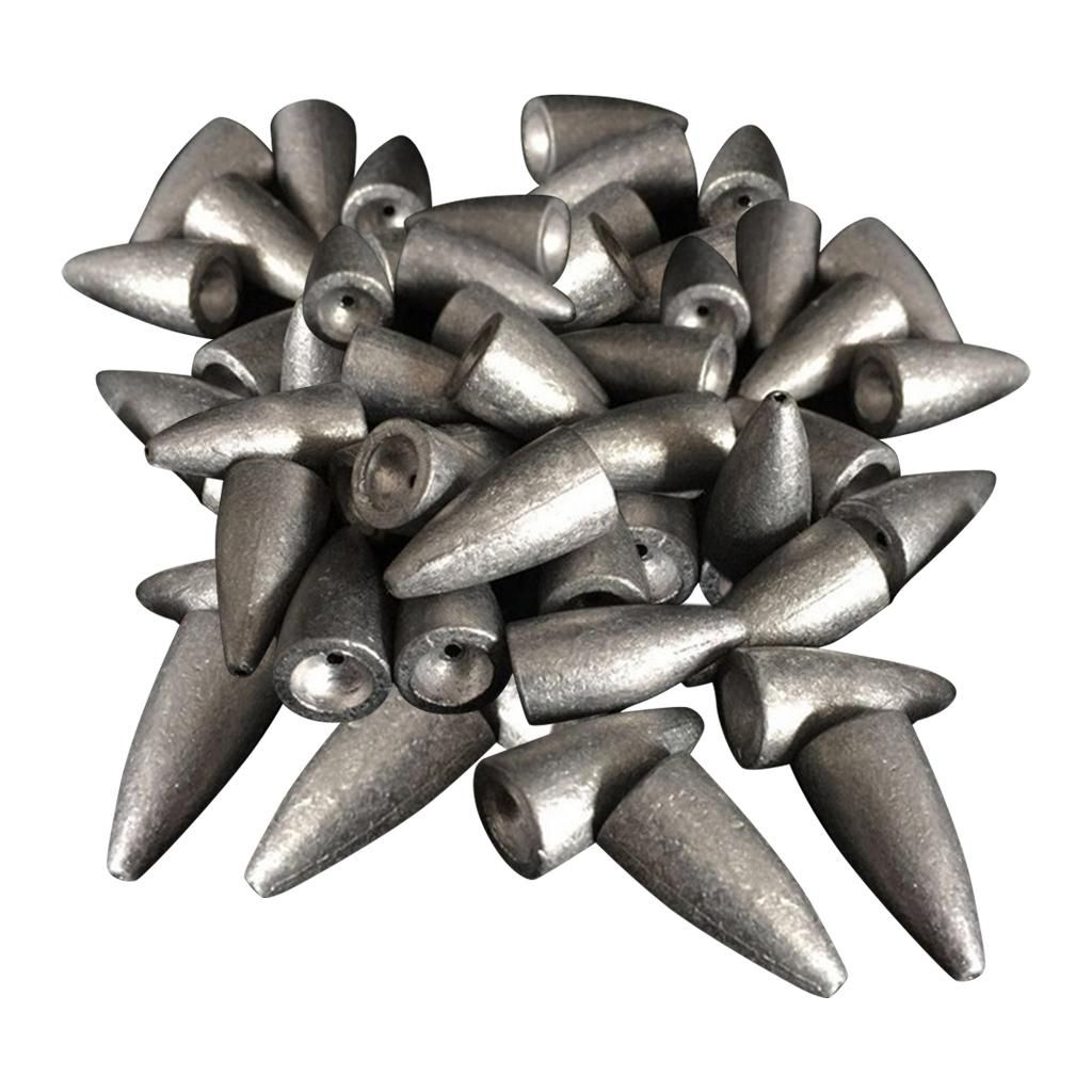 50Pcs 7g + 50x 10g  Water Bullet Shape Lead Sinkers Weights