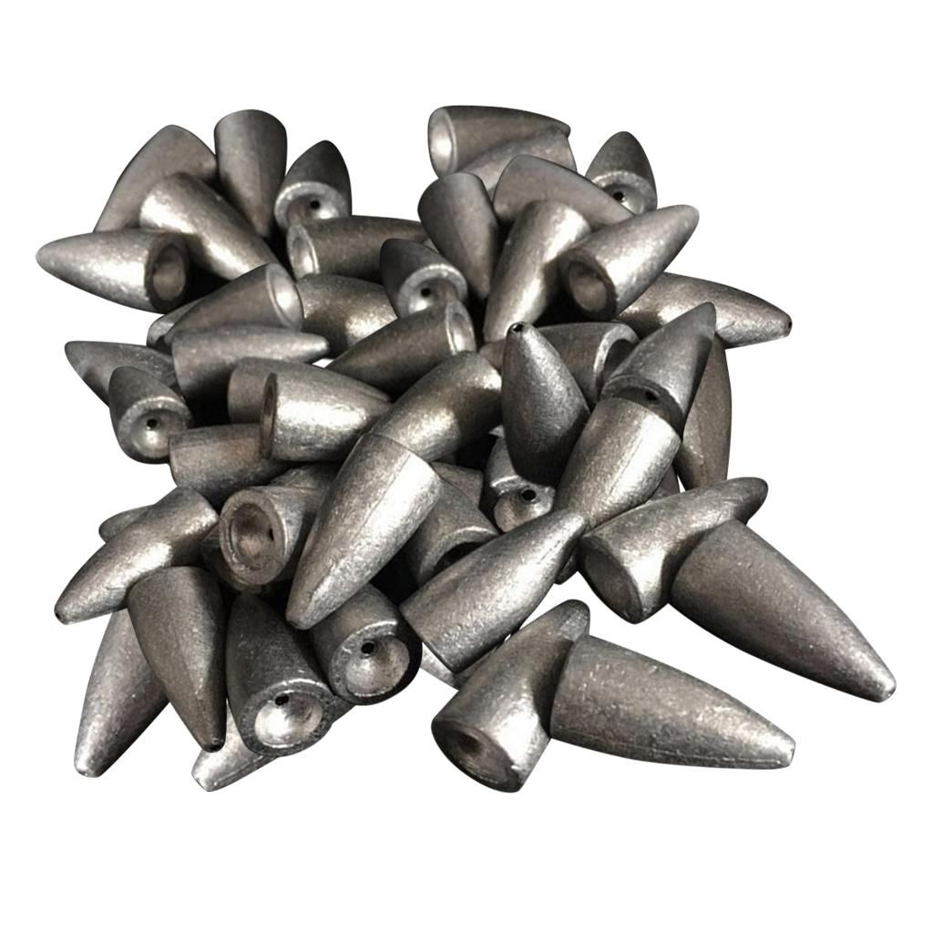 50Pcs 7g + 50x 10g  Water Bullet Shape Lead Sinkers Weights