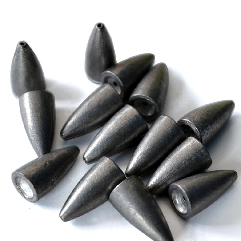 50Pcs 7g + 50x 10g  Water Bullet Shape Lead Sinkers Weights