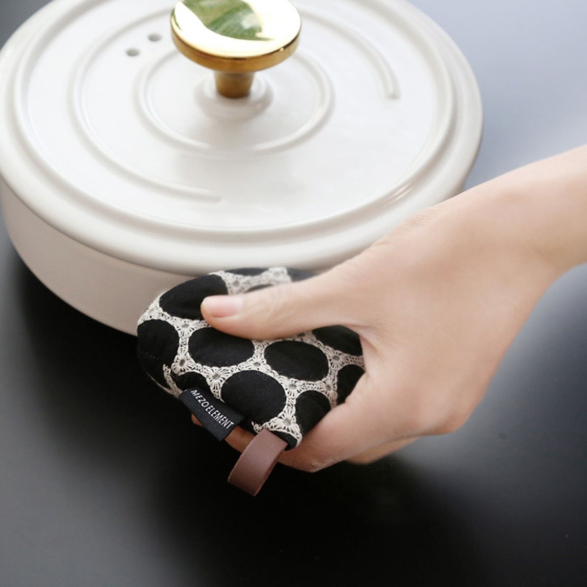 Pot Handle Mitt Triangle Cotton Handle Cover Kitchen Tool Black