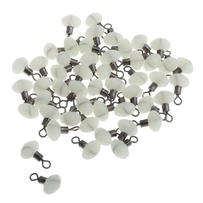 50 Pieces  Line Hook Swivels Connection White Luminous 8x12mm