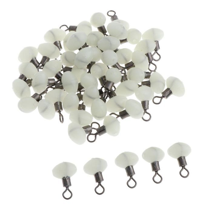 50 Pieces  Line Hook Swivels Connection White Luminous 8x12mm