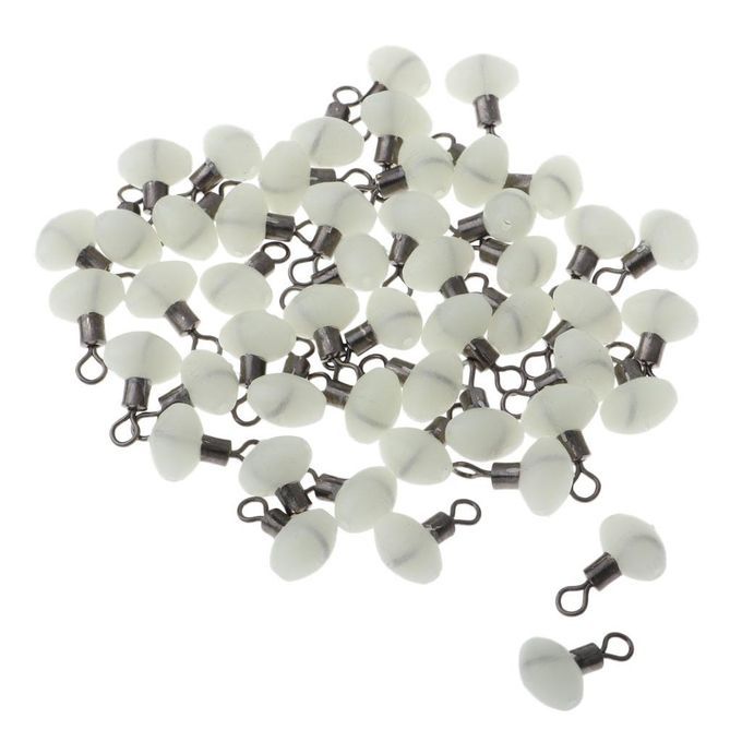 50 Pieces  Line Hook Swivels Connection White Luminous 8x12mm