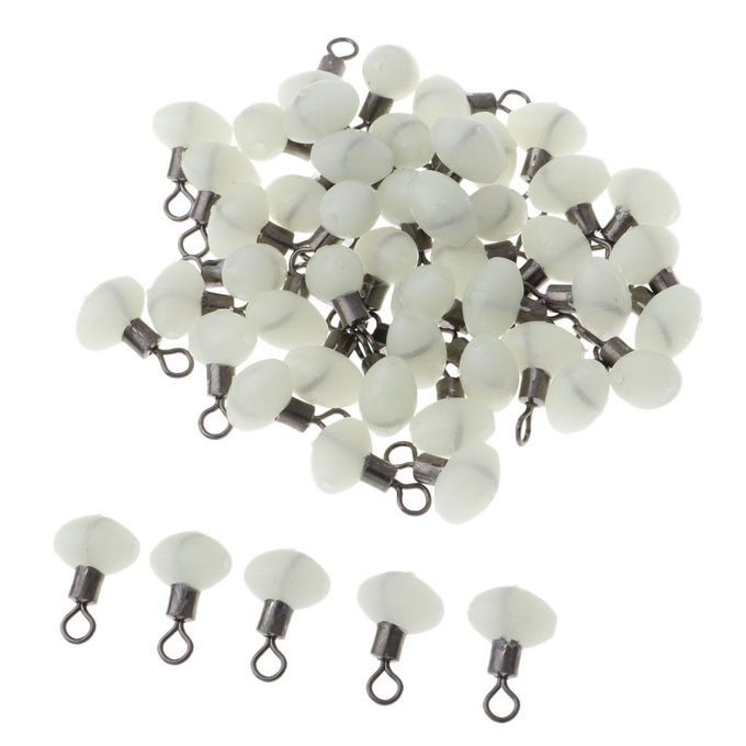 50 Pieces  Line Hook Swivels Connection White Luminous 8x12mm