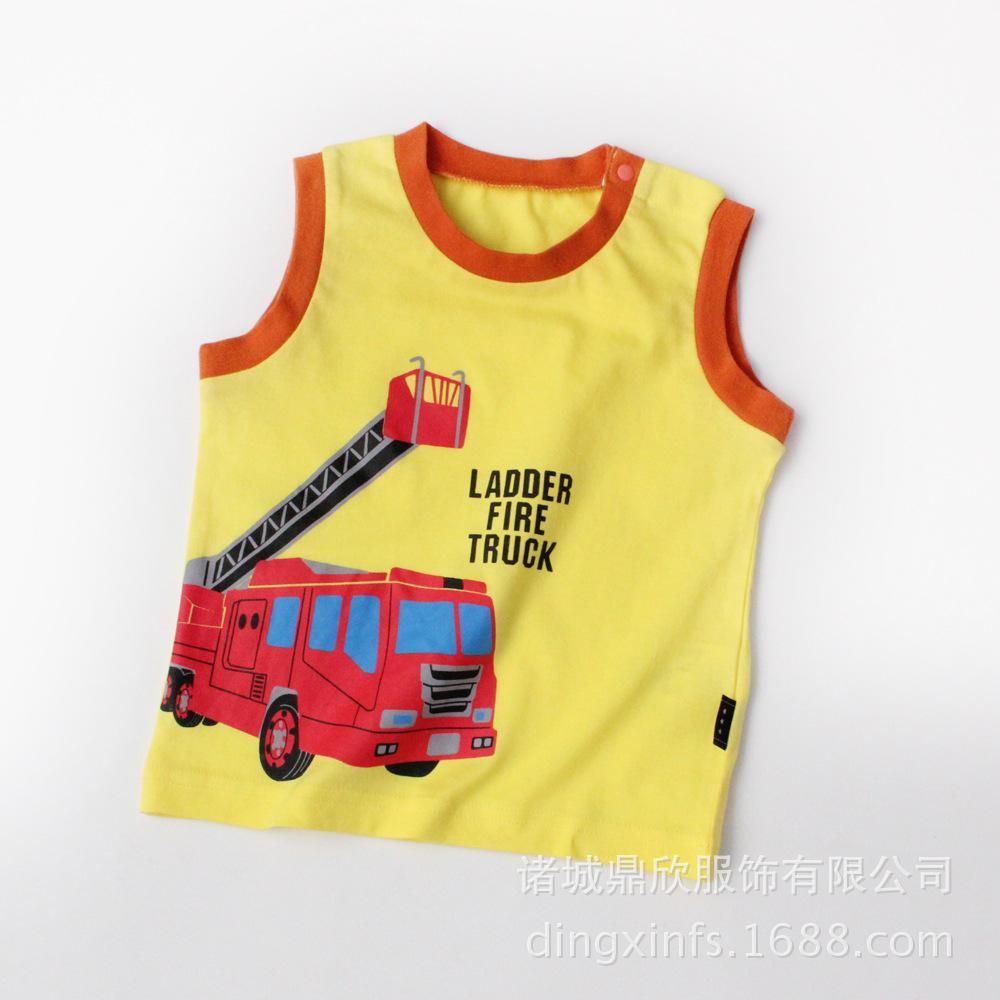 Children's Clothing Summer New Boys' Vest Pure Cotton Cartoon Top Base Shirt Spot Exclusiv
