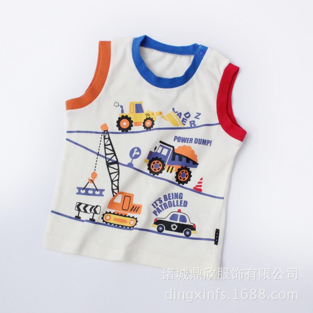 Children's Clothing Summer New Boys' Vest Pure Cotton Cartoon Top Base Shirt Spot Exclusiv
