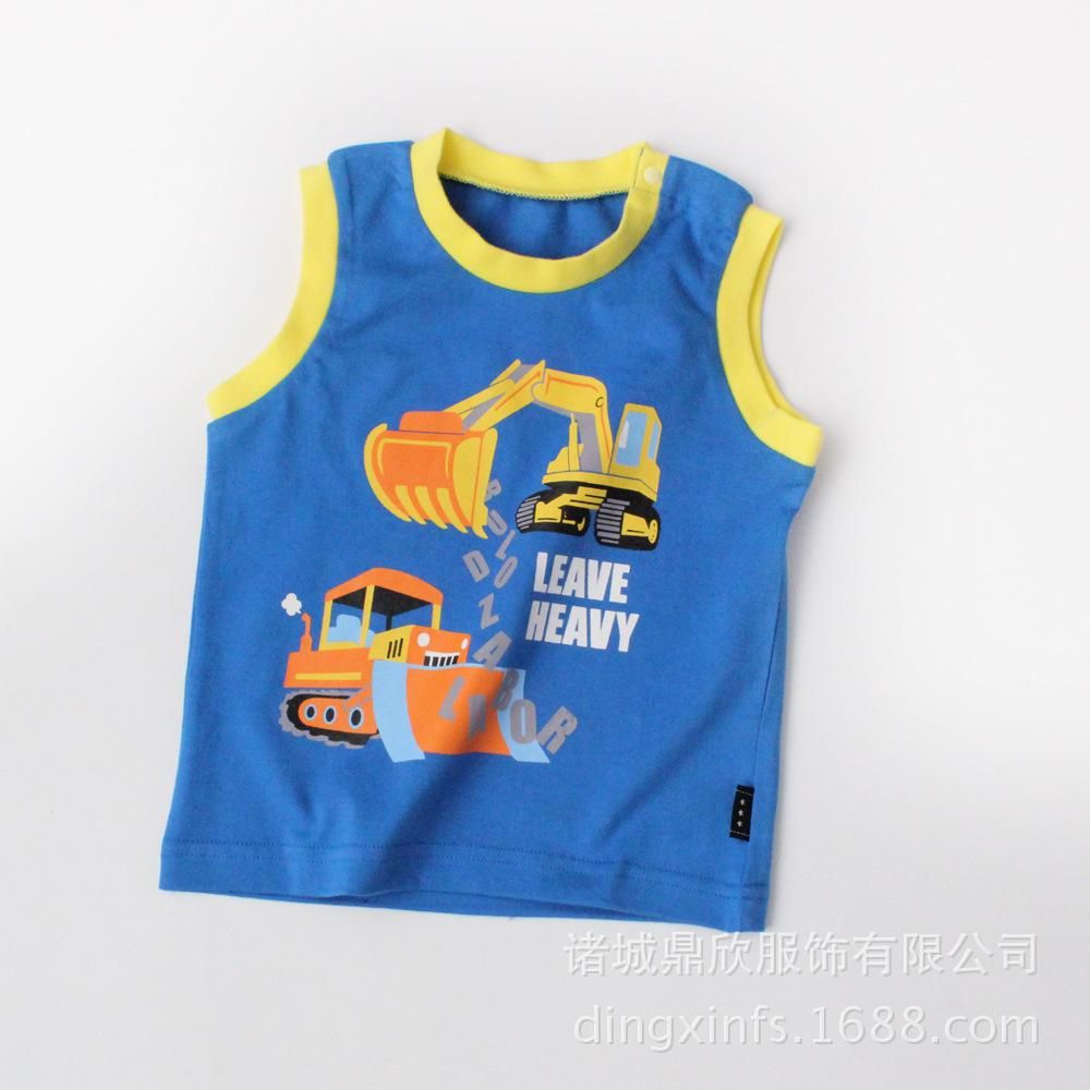 Children's Clothing Summer New Boys' Vest Pure Cotton Cartoon Top Base Shirt Spot Exclusiv