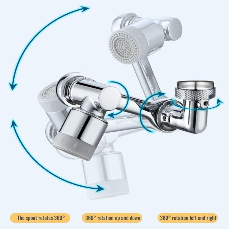 1080 Degree Swivel Robotic Arm Sink Faucet Aerator Universal Adapter Water Tap Extender Splash Proof Faucet Sprayer