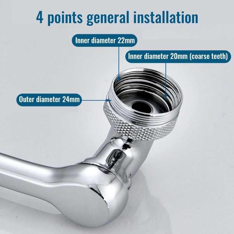 1080 Degree Swivel Robotic Arm Sink Faucet Aerator Universal Adapter Water Tap Extender Splash Proof Faucet Sprayer
