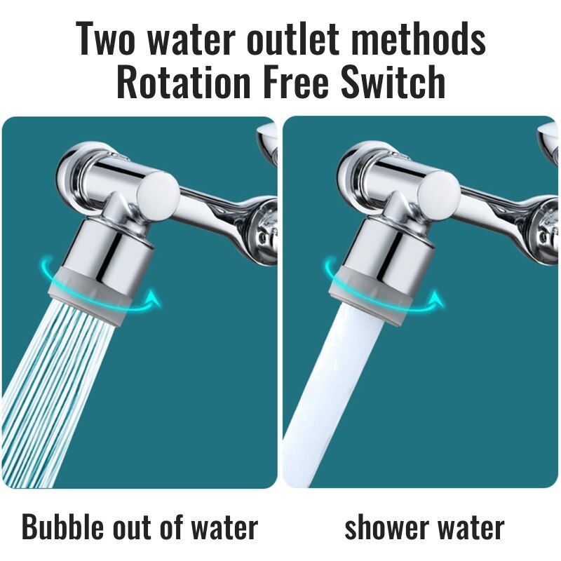 1080 Degree Swivel Robotic Arm Sink Faucet Aerator Universal Adapter Water Tap Extender Splash Proof Faucet Sprayer