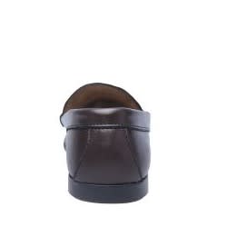 Belt Detail Leather Loafers - Brown