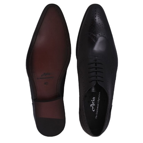 Men's Brogues Lace-up Leather Shoe Msh-3765  - Black