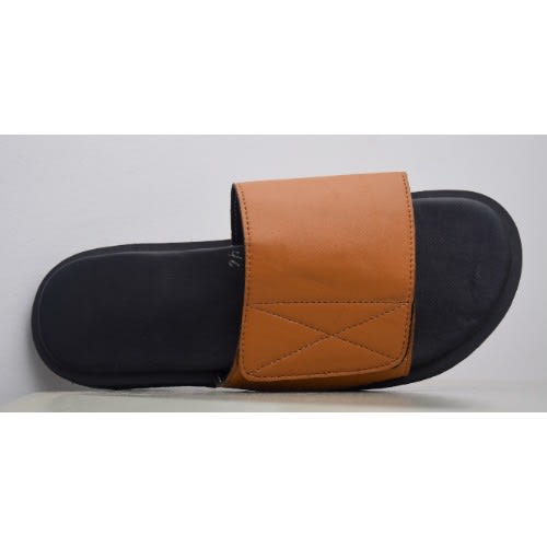 Men's Leather Cover Pam Slippers - Brown