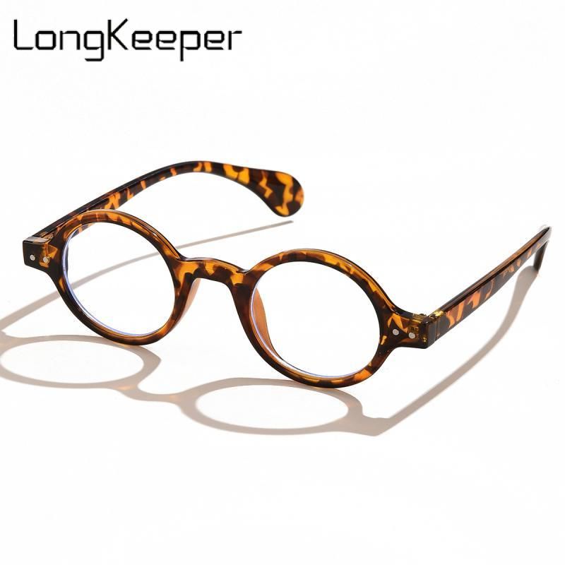 (leopard)Trend Office Anti Blue Rays Glasses Retro Small Round Eyewear Frame