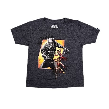 Black Panther Front And Back Graphic Tshirt - Grey