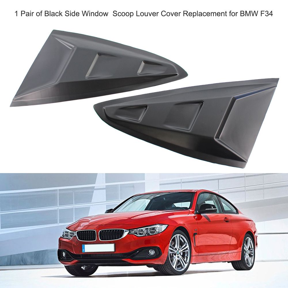 1 Pair Of Black Side Window  Scoop Louver Cover Replacement