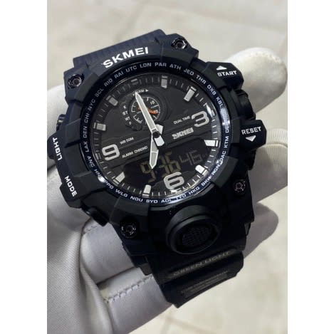 Down Seconds Double Timer Rubber Strap Men’s Wrist Watch - Black