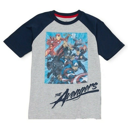 Avengers Boys Short Sleeve Raglan Graphic T-shirt Top
